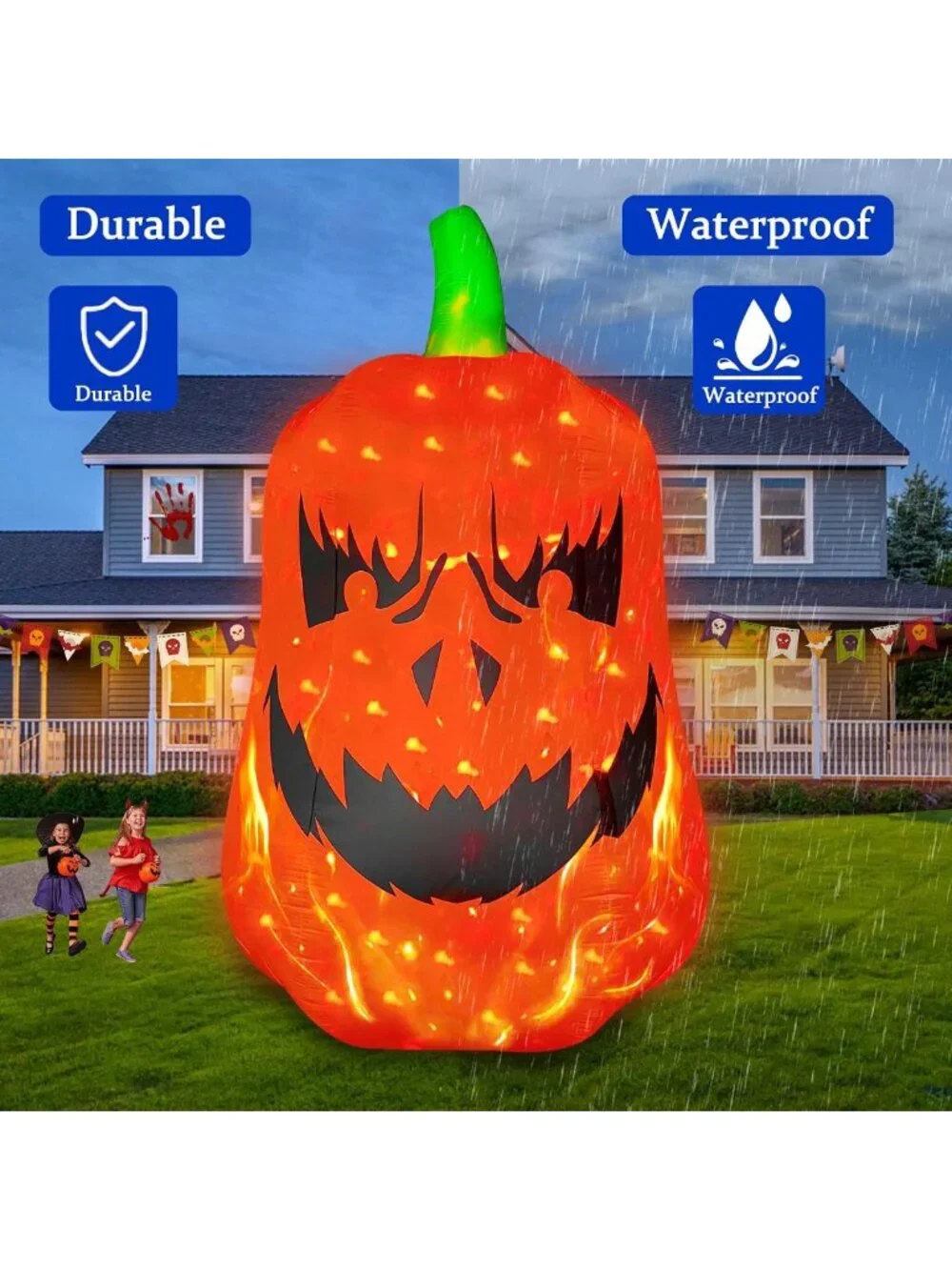 Giant 12FT Inflatable Jack O'Lantern Pumpkin for Outdoor Halloween Decor